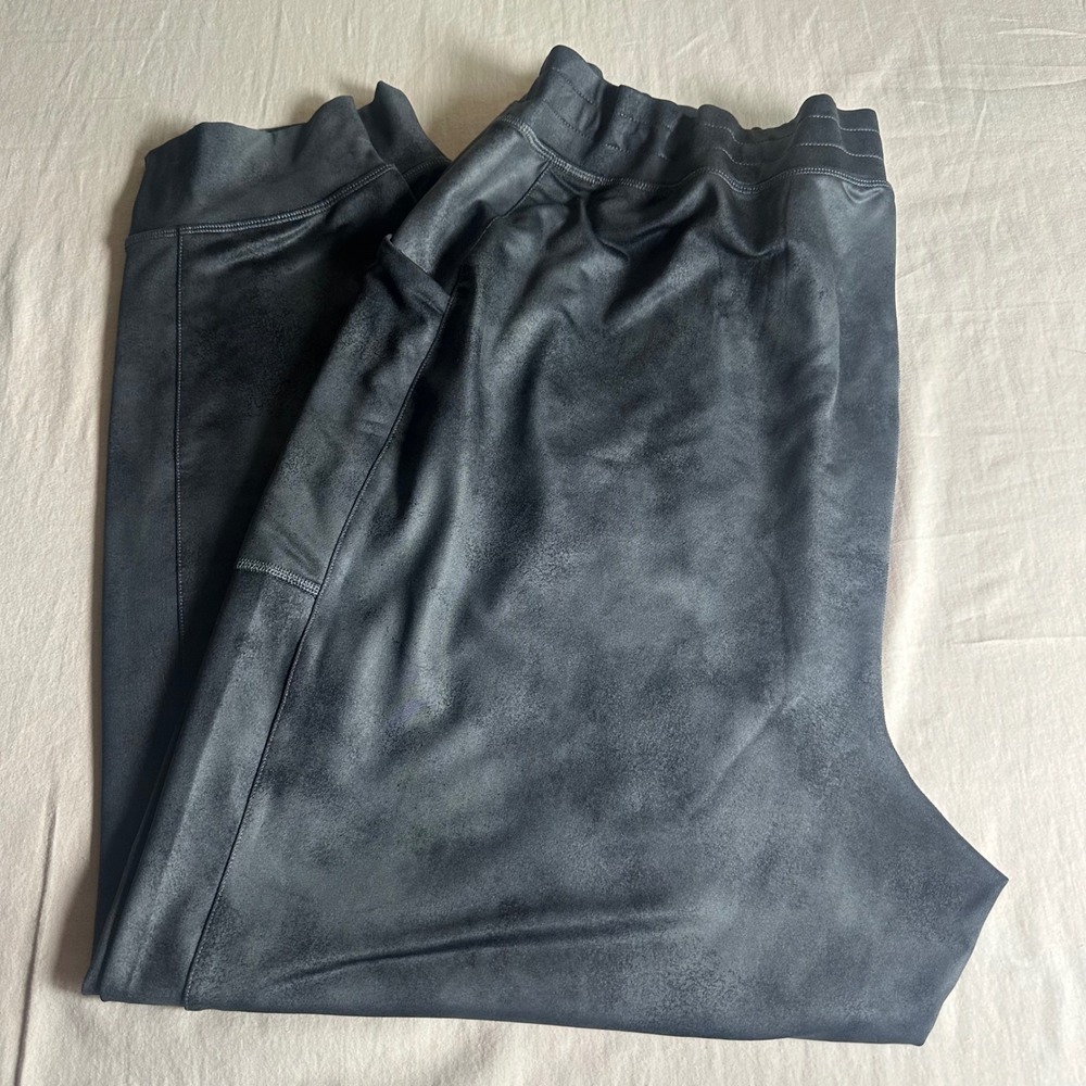 Fabletics Grey Acid Wash Drawstring Joggers High Waisted Pockets 2XL *Read*